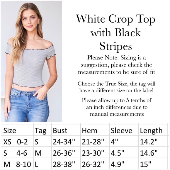 Sexy White Short Sleeve Crop Top with Black Stripes - Picture 14 of 14